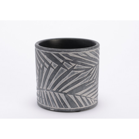 Cache pot "celeste" en céramique décor palme Cache pot "celeste" en céramique décor palme