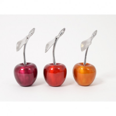 Statuette cerise en aluminium laqué "Idylle" Statuette cerise en aluminium laqué "Idylle"