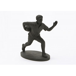 Statuette rugbyman en résine noir