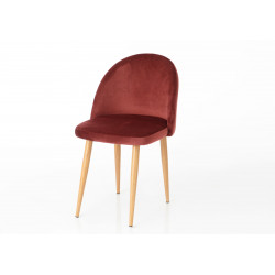 Chaise en velours bordeaux