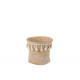 Cache pot en ciment beige "Boho"