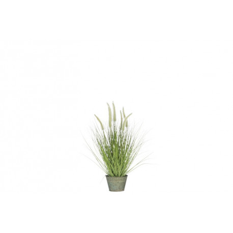 Herbe graminée artificielle en pot métal Herbe graminée artificielle en pot métal