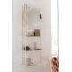 Étagère murale en métal beige avec miroir