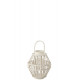 Lanterne perle en bambou blanc