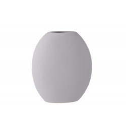 Vase ovale haut plat en céramique mauve clair
