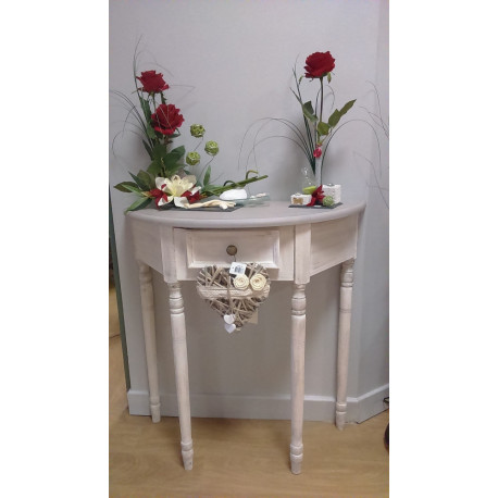 Console en bois taupe et gris Console en bois taupe et gris