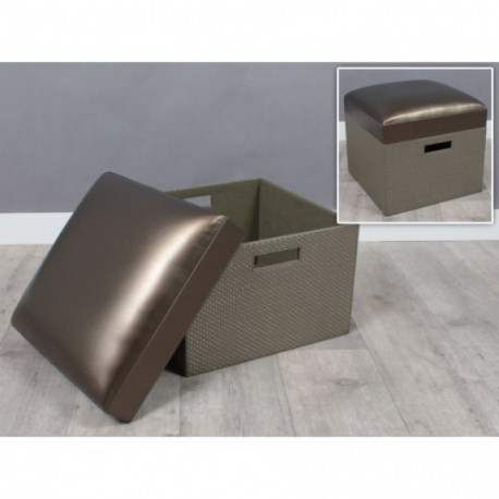 Pouf coffre couleur bronze LEILA Pouf coffre couleur bronze LEILA