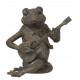 Statuette Grenouille musicienne en résine