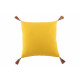 Coussin miroir en coton ocre jaune