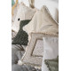 Coussin Feuille  en coton beige