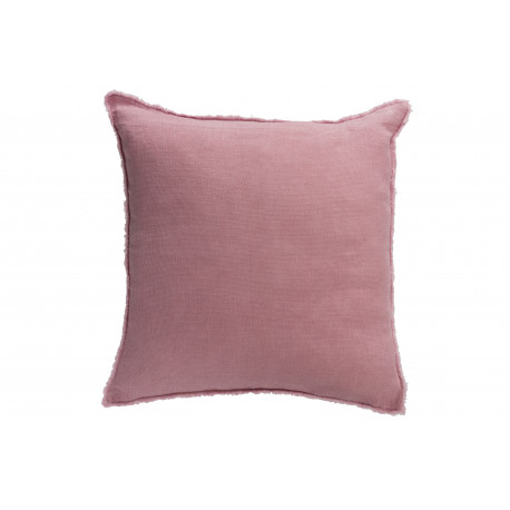 Coussin délavé Lin vieux rose en cotton