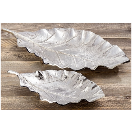 Coupes décorative feuille en métal argenté Batt Coupes décorative feuille en métal argenté Batt