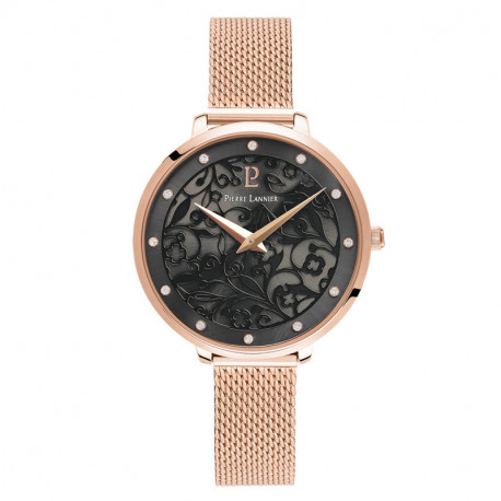 Montre Femme PIERRE LANNIER, Eolia Acier Milanais Rosé