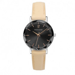 Montre Femme PIERRE LANNIER, Multiples Acier Argenté et Cuir Beige