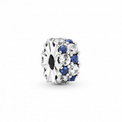 Pandora — Charm Clip Scintillant Incolore & Bleu