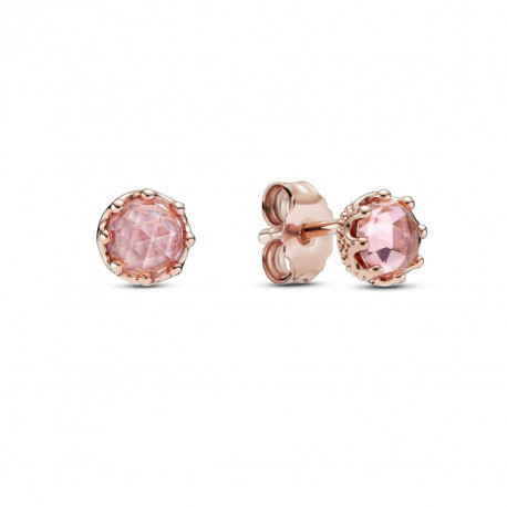Pandora — Boucles d'Oreilles Puces Couronne Pandora Rose Pierre Bleue
