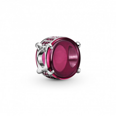 Pandora — Charm Argent Massif Rose Fuchsia
