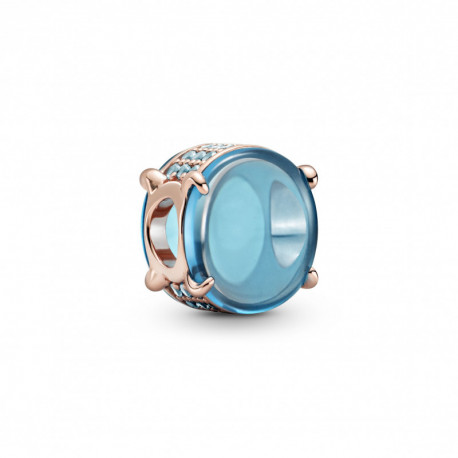 Charm Cabochon Ovale PlaquÈ Rose et Bleu PANDORA MOMENTS Charm Cabochon Ovale PlaquÈ Rose et Bleu PANDORA MOMENTS