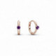 Pandora — Boucles d'Oreilles Créoles Pandora Rose Pierre Violette