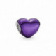 Pandora — Charm Cœur Argent Massif Pierre Violette