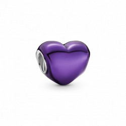 Pandora — Charm Cœur Argent Massif Pierre Violette