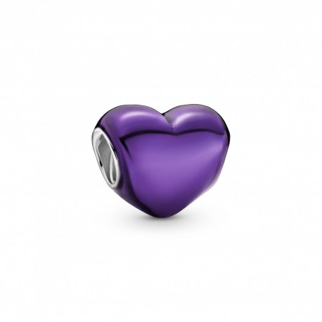Charm Coeur MÈtalisÈ Violet PANDORA MOMENTS Charm Coeur MÈtalisÈ Violet PANDORA MOMENTS