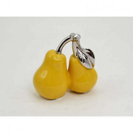 Statuette poire double céramique jaune MARGAUX Statuette poire double céramique jaune MARGAUX