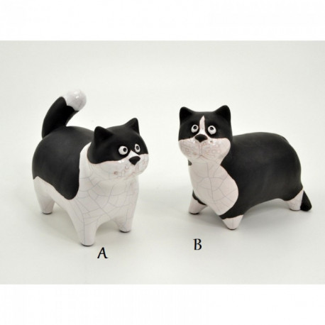 Statuette chats blanc et noir CATHY Statuette chats blanc et noir CATHY