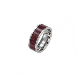 Bague Homme Acier et Bois Taille 60 JOURDAN