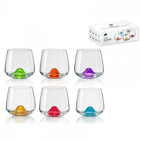 Verre colorés boite 6 verres ISLAND Verre colorés boite 6 verres ISLAND