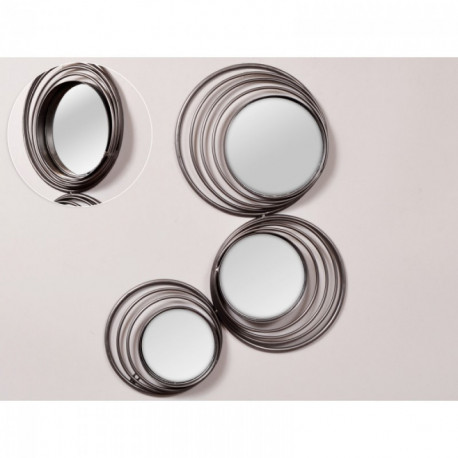 Miroir spirales en métal gris RALPH Miroir spirales en métal gris RALPH