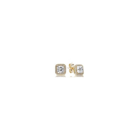 Pandora — Boucles d'Oreilles Puces Or 14 Carats Oxydes de Zirconium