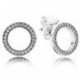 Boucles d'Oreilles Cercles Scintillants Couleur Argent et Pierres PANDORA