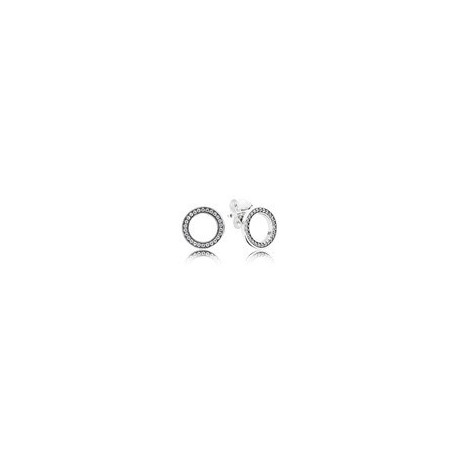 Boucles d'Oreilles Cercles Scintillants Couleur Argent et Pierres PANDORA Boucles d'Oreilles Cercles Scintillants Couleur Argent et Pierres PANDORA
