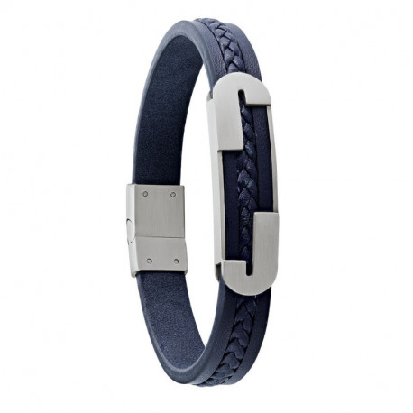 Bracelet Homme Cuir Bleu JOURDAN