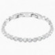 Bracelet Femme Tennis Argenté et Cristaux Blancs Swarovski