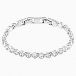 Bracelet Femme Tennis Argenté et Cristaux Blancs Swarovski