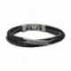 Bracelet Homme Casual Cuir Noir Multi-liens Fossil