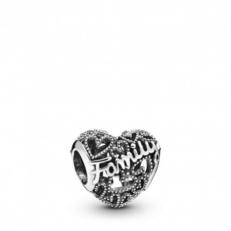 Charm Coeur Ajoure Family PANDORA MOMENTS Charm Coeur Ajoure Family PANDORA MOMENTS