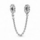Pandora — Charm Chaîne de Sécurité Argent Oxydes de Zirconium