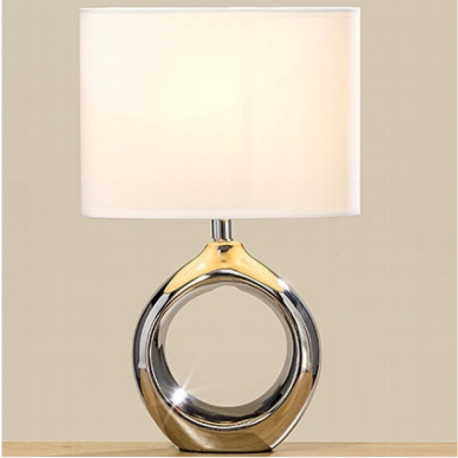 Lampe porcelaine argenté H 35 cm Lampe porcelaine argenté H 35 cm
