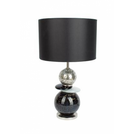 Lampe galaxie en verre noir et argent Lampe galaxie en verre noir et argent