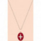 Collier Femme Plaqué Or et Laque Rouge Collection Etoile