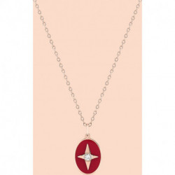 Collier Femme Plaqué Or et Laque Rouge Collection Etoile