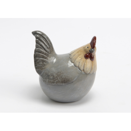 Statuette poule cocotta grise