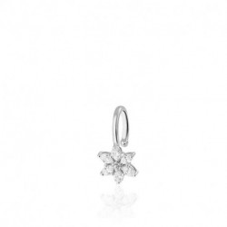 Faux Piercing Anneau Fleur en Argent et Oxydes Agatha