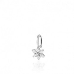 Faux Piercing Anneau Fleur en Argent et Oxydes Agatha