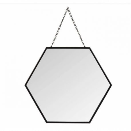 Miroir hexagonal noir Miroir hexagonal noir