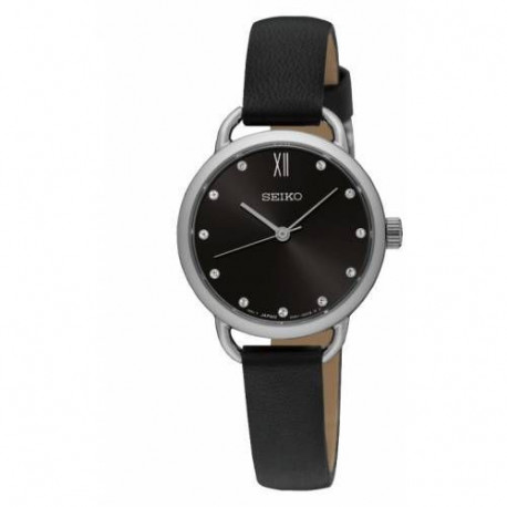 Montre Femme Classique Argentée et Noire SEIKO Montre Femme Classique Argentée et Noire SEIKO