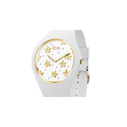 Montre Femme ICE WATCH, ICE Flower Blanche et Dore Taille M